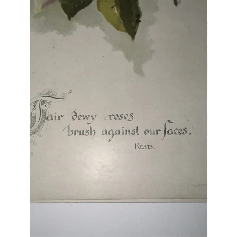 1899 Dewy Roses Calendar By Tabor Prang Art Co Boston MA